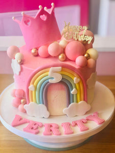 Rainbow Princess Cake