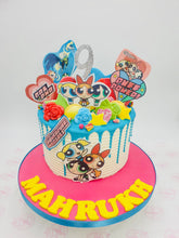 Load image into Gallery viewer, Power Puff Girls Birthday Drip Cake
