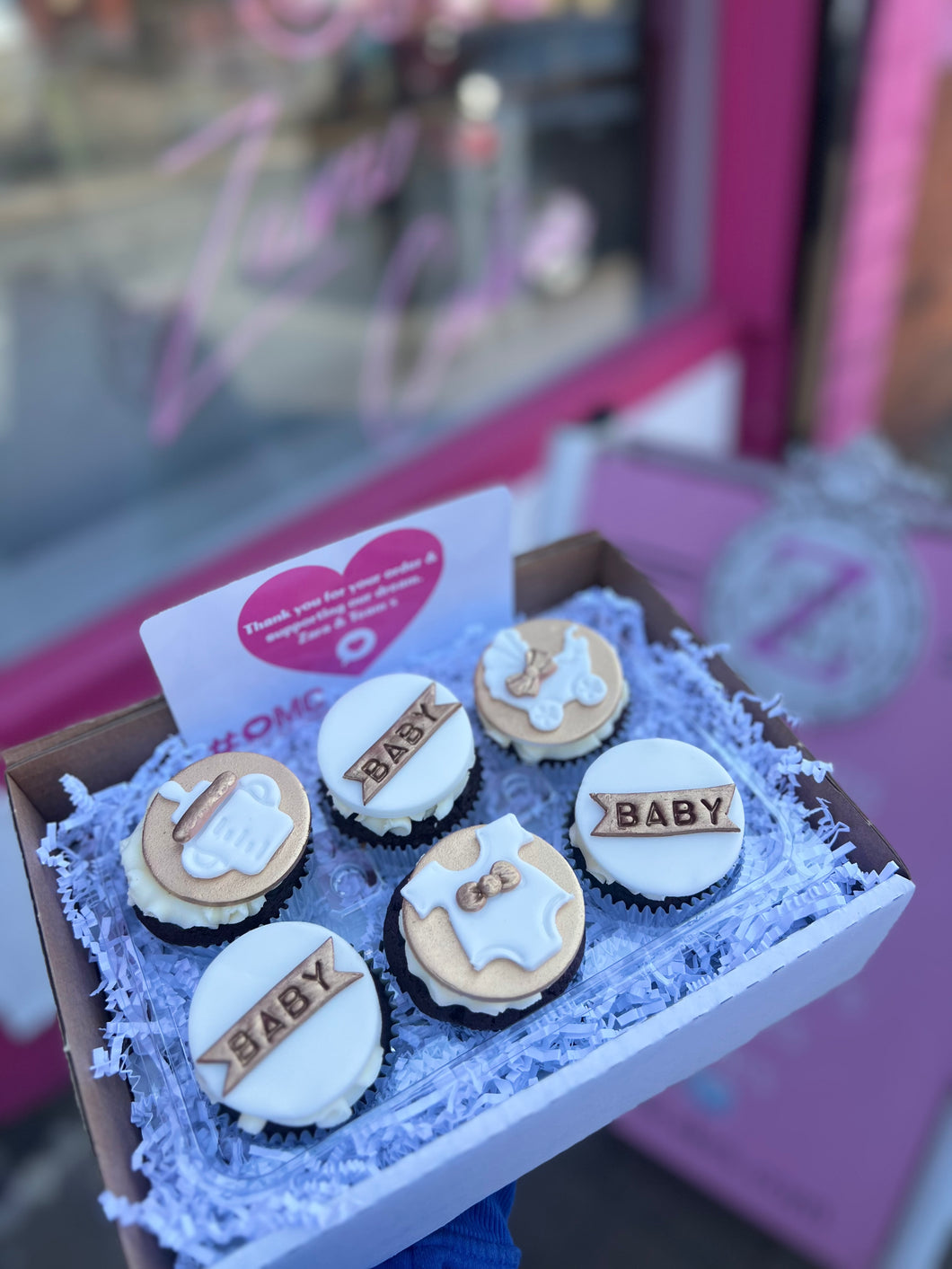 New Baby / Baby Shower Themed Unisex Cupcake Gift Box