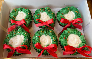 Christmas Wreath Cupcakes