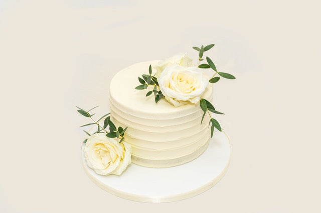 Lace and fresh flower wedding cake - Decorated Cake by - CakesDecor