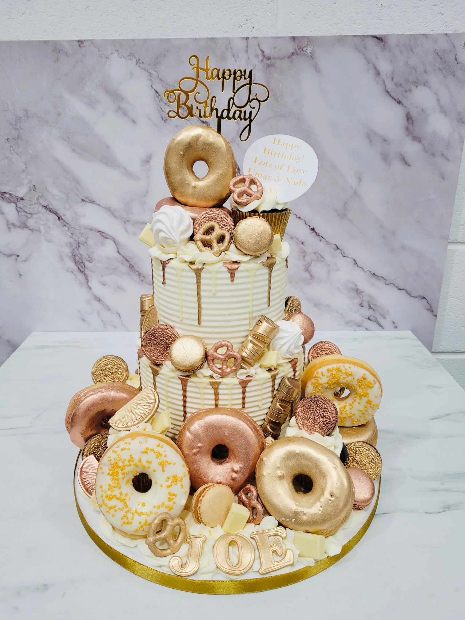 Birthday Cake Confetti White Pink Golden Stock Photo 1696887049 |  Shutterstock