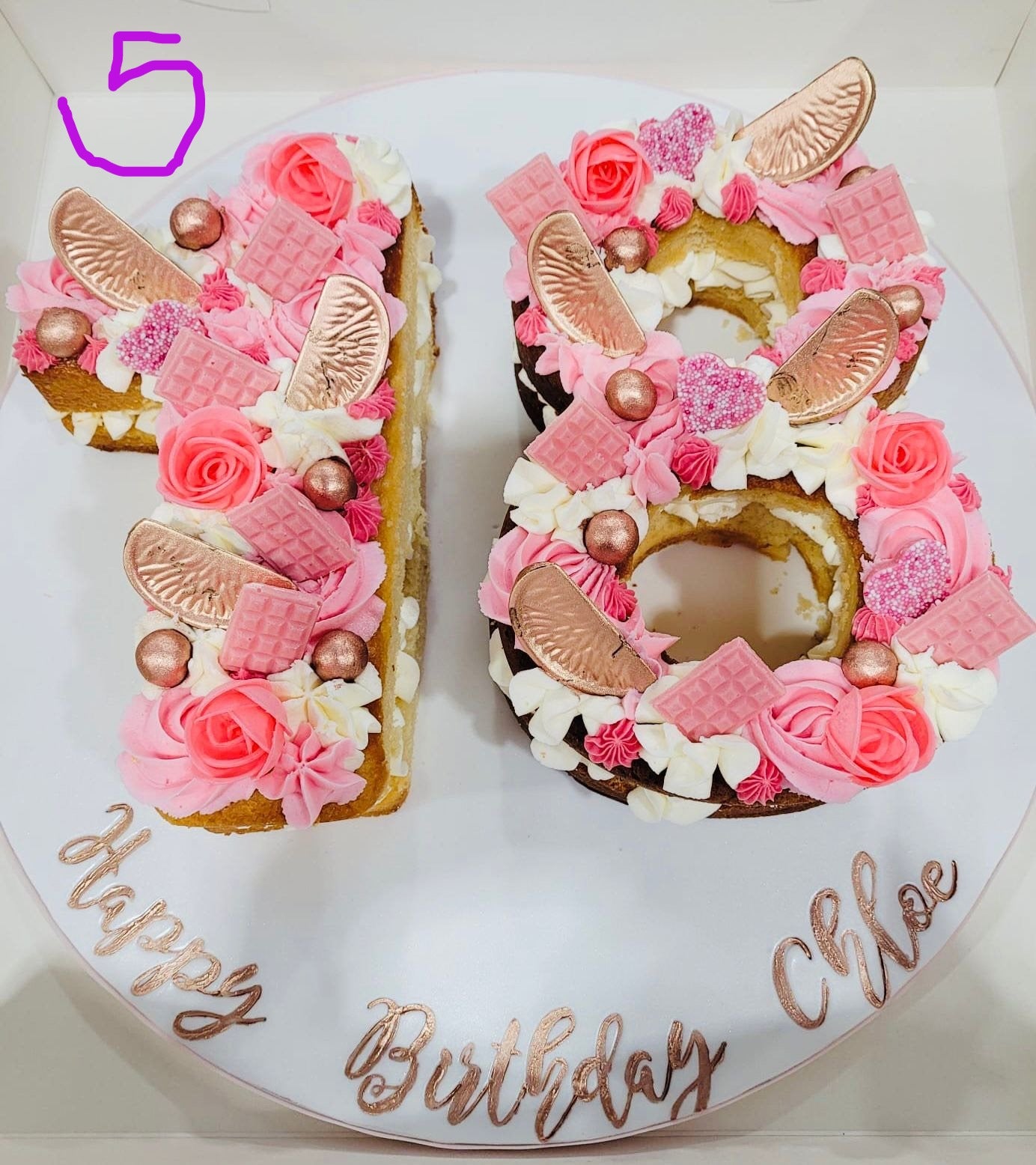 Leopard Mauve rainbow Number Cake – MSO Cookies + Cakes