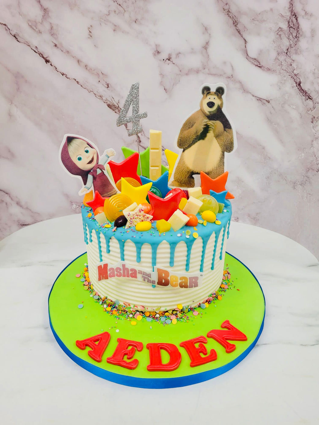 Printable Masha and the bear Birthday Cake Topper Template | Bobotemp